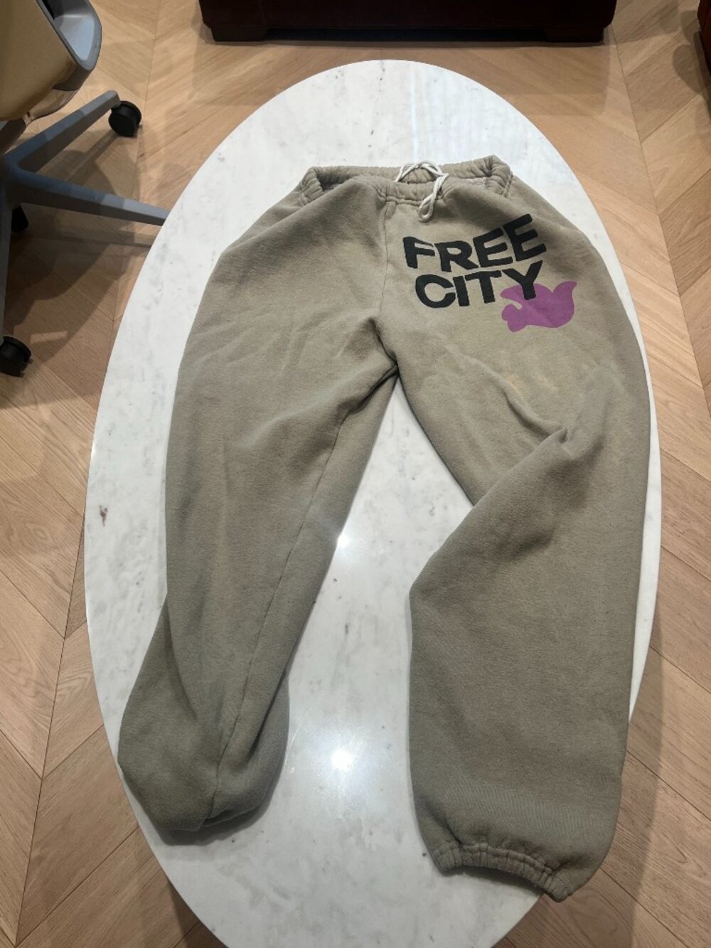 Free City Large Letter Sweatpants Sage/Olive Purple Dove Size M